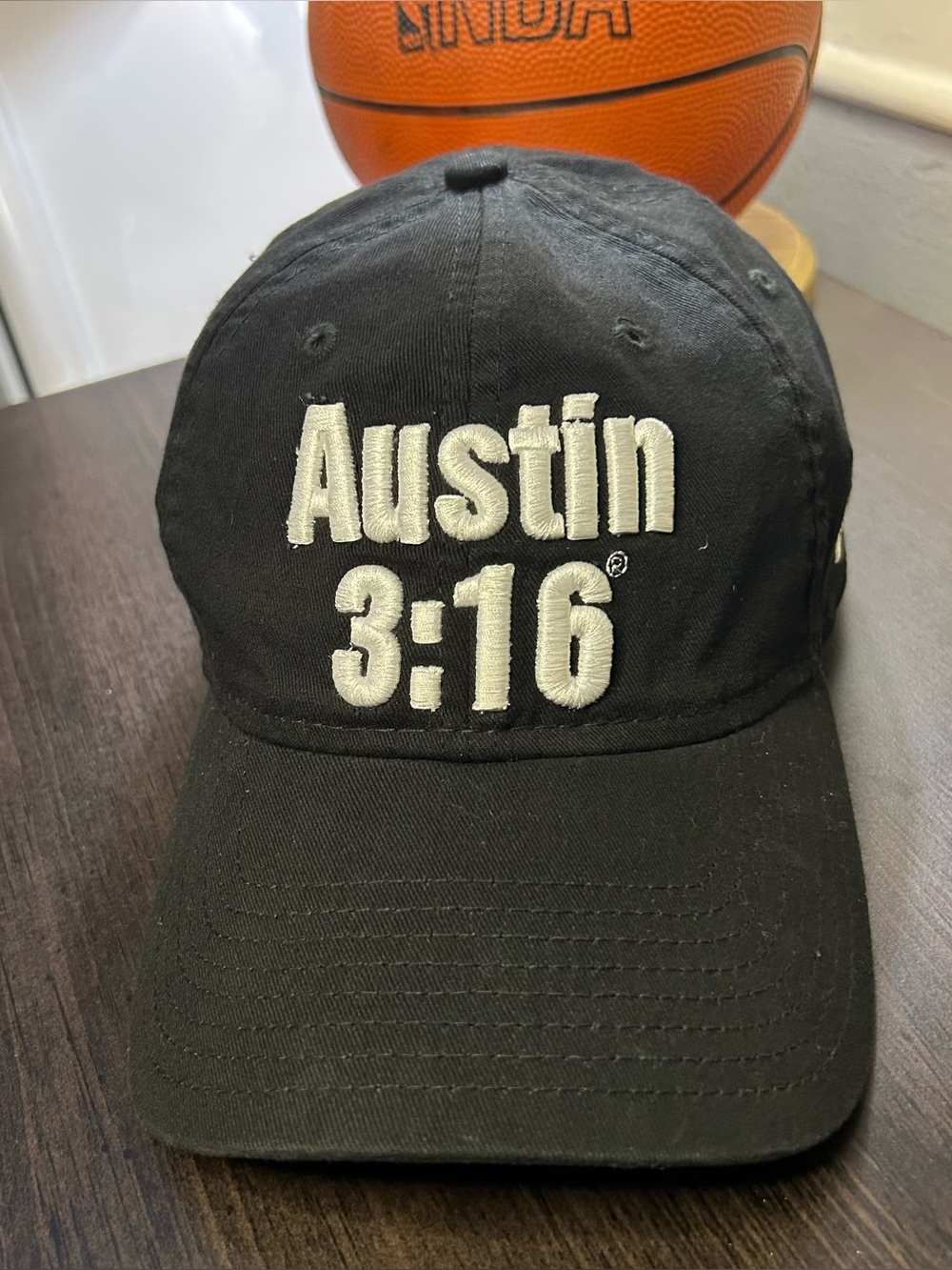 New Era Black Baseball Cap WWE White Austin 3:16 Embroidery Adjustable Hat Rare